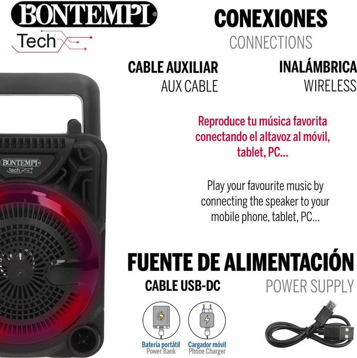 Image du produit Bontempi Lautsprecher mit Karaoke Mikrofon 12 Stück