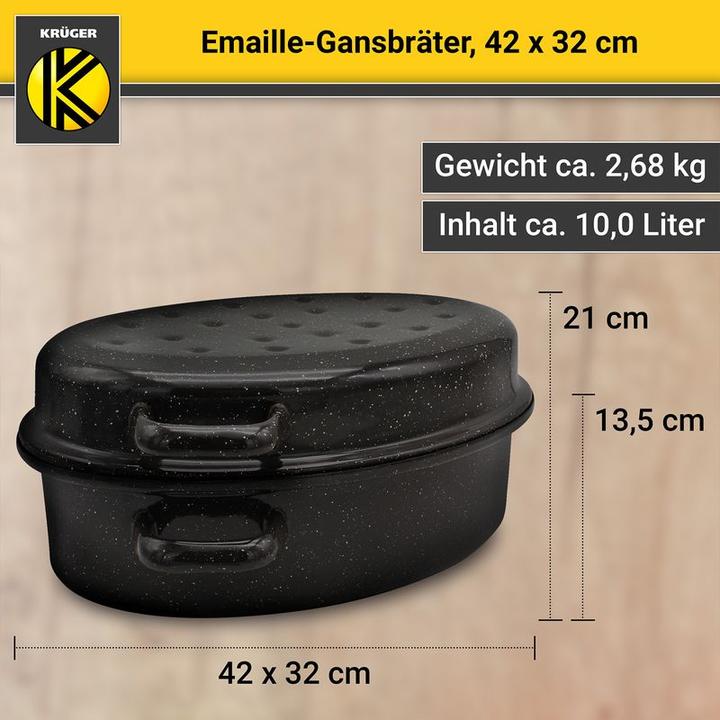 Actual product image Krüger Emaille-Gansbräter (Casserole + Stewpot, Steel, Enamel)