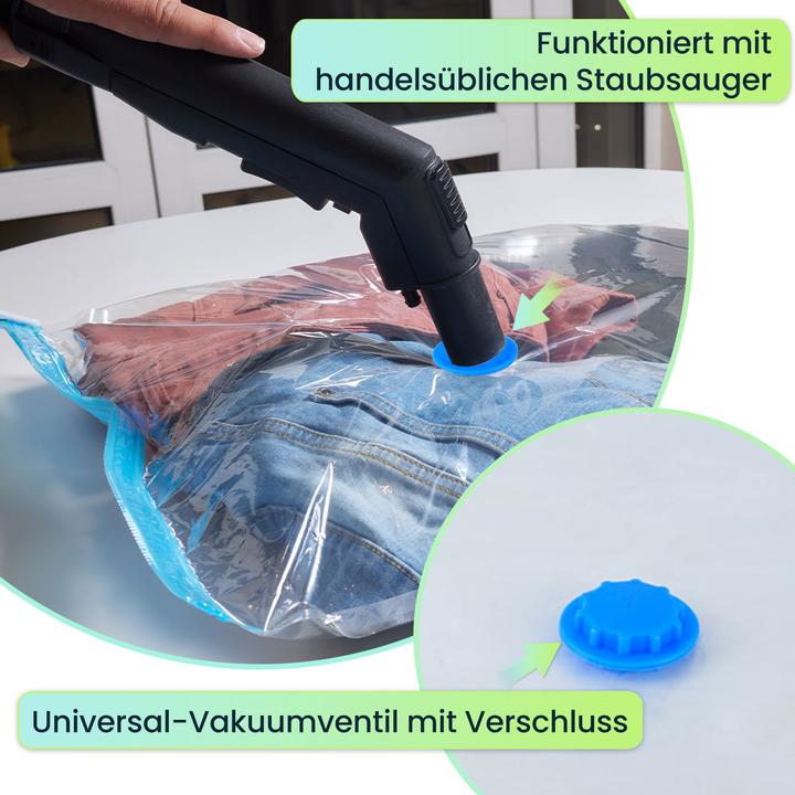 Produktbild Ideoon 9er-Set platzsparende Vakuumbeutel XL, 80 x 120 cm, Kompression mit dem Staubsauger