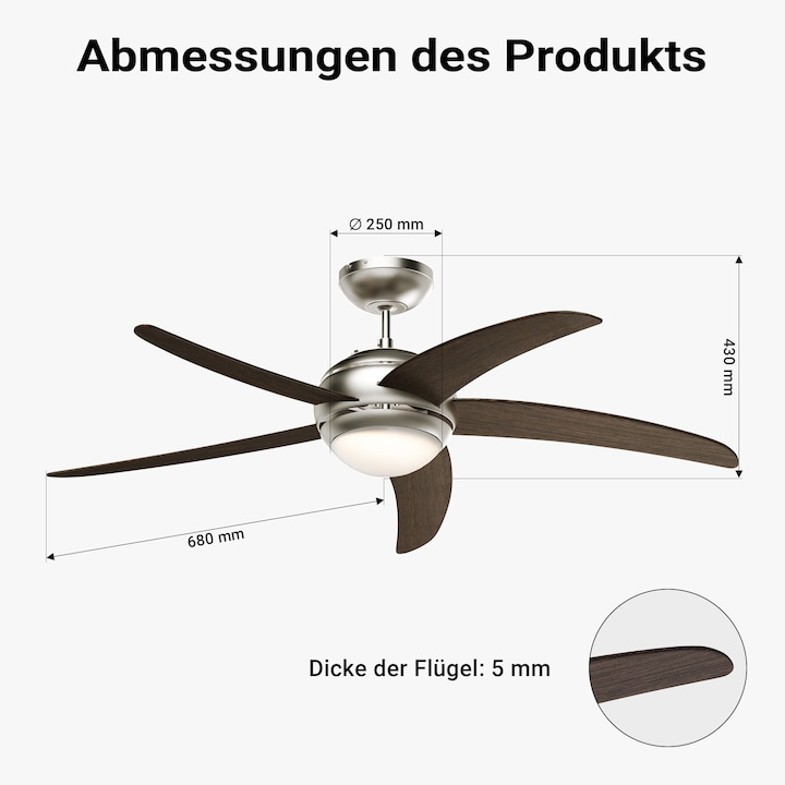 Actual product image Wiltec Ceiling fan (55 dB)