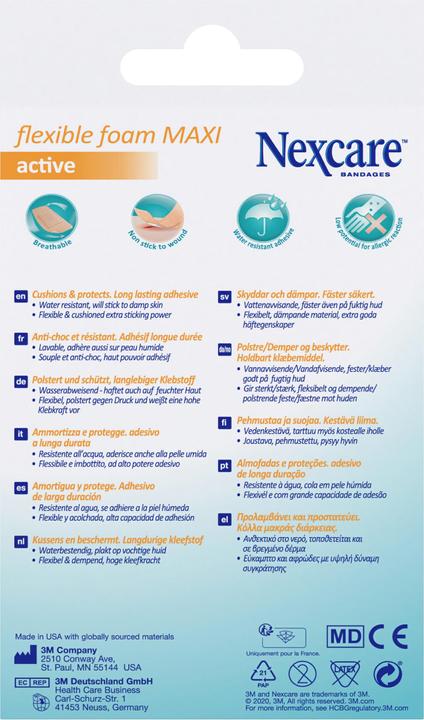 Actual product image Nexcare Flexible Foam Maxi Active 50x101mm (5 x)