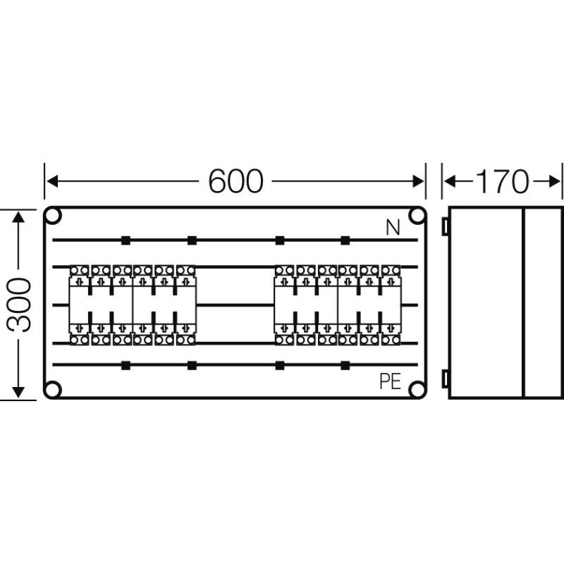 Thumbnail - Hensel, Verteilerschrank Zubehör, HEN Mi 6461 NH-SicherungsgehÃ¤use 4xNH00 3-polig 250A