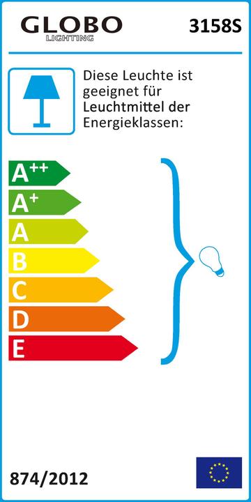 Energy Label Globo Boston outdoor light (E27, IP44)