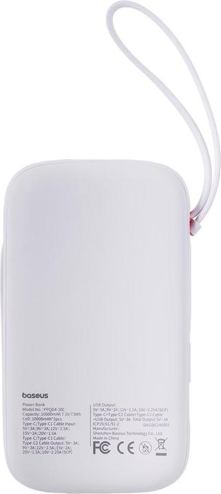 Immagine prodotto Baseus Powerbank QPow 2 20000mAh 30W 2xUSB-C (bianco) (20000 mAh, 30 W, 74 Wh)
