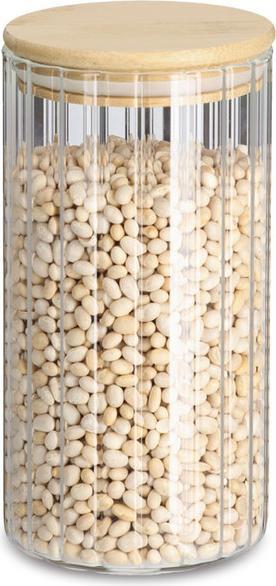 Actual product image Zeller Present Storage jar "Rillen" w. bamboo lid, 850 ml (0.85 l)