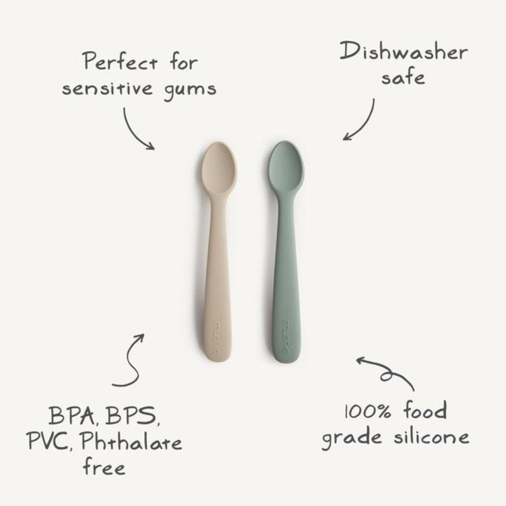 Actual product image Mushie 2 Pack Silicone Spoon Powder