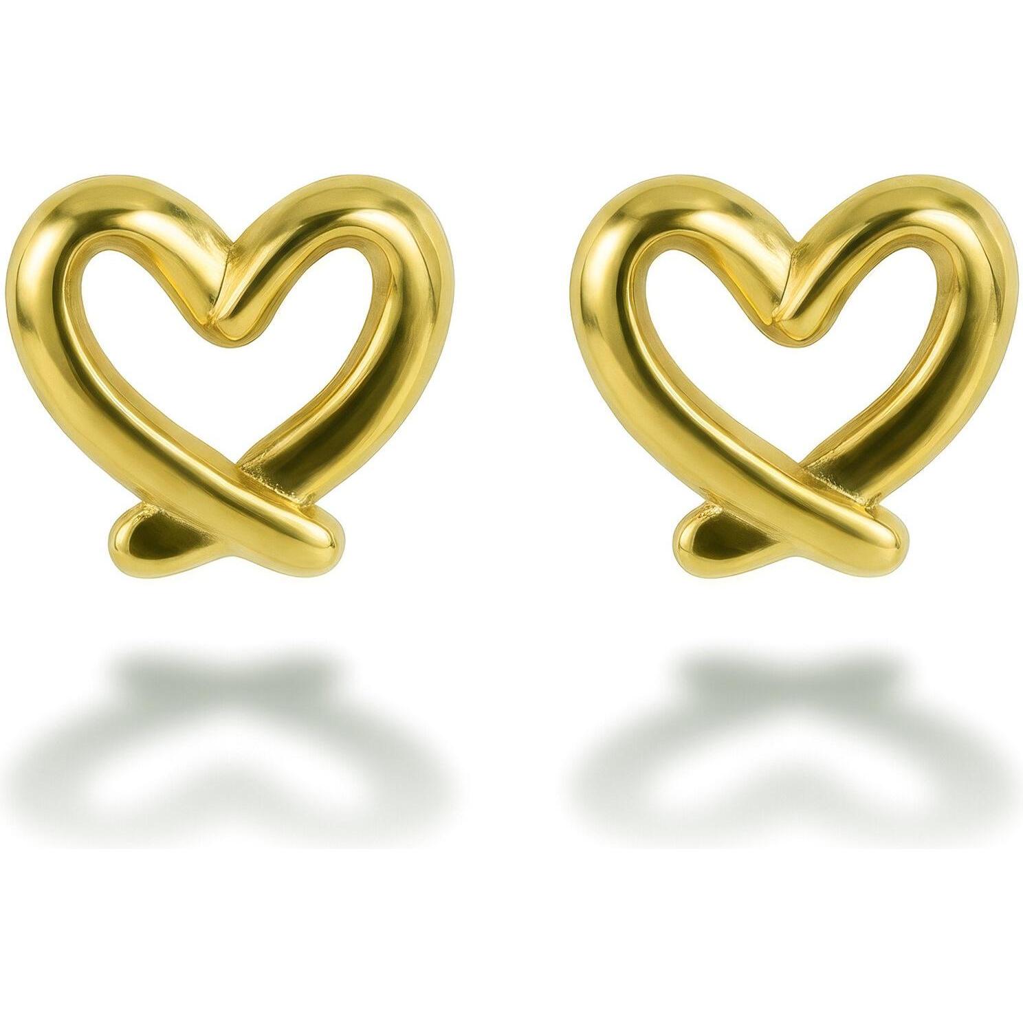 Emily Westwood, Orecchini, - Gold-plated earrings Hearts Veloura EWE260780G