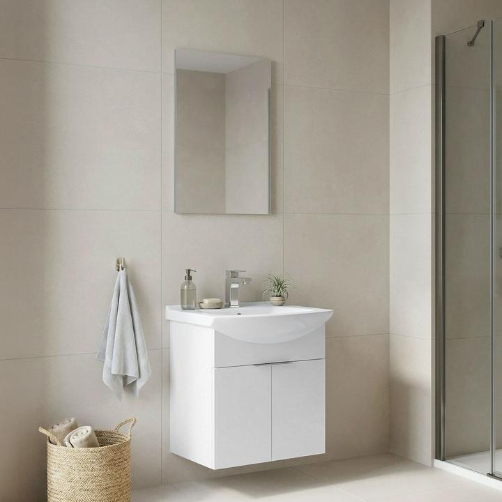 Produktbild Homitis Purus 55 Bathroom Cabinet With Sink & Mirror Set (2 Pieces)