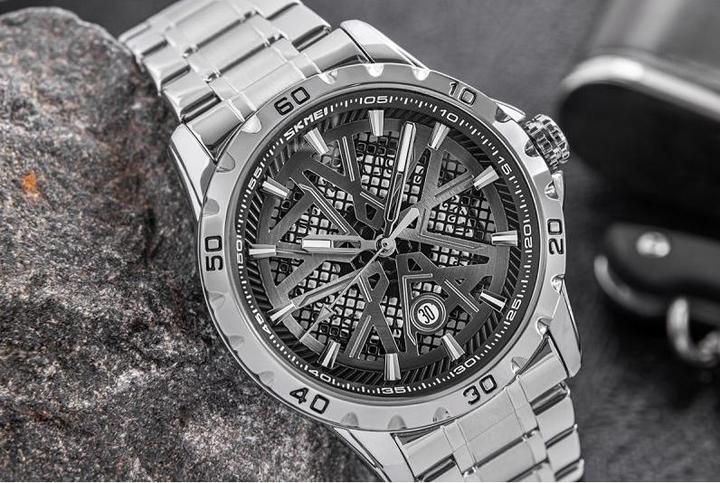 Image du produit Skmei 9337SIBK Herrenuhr + BOX (Montre analogique, 43 mm)