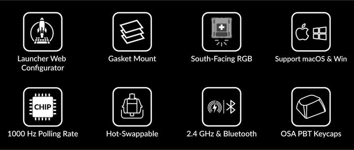 Immagine prodotto Keychron V6 Max QMK/VIA Tastiera meccanica personalizzata senza fili completamente assemblata Manopola, nero (USA, Cablato, Senza fili)