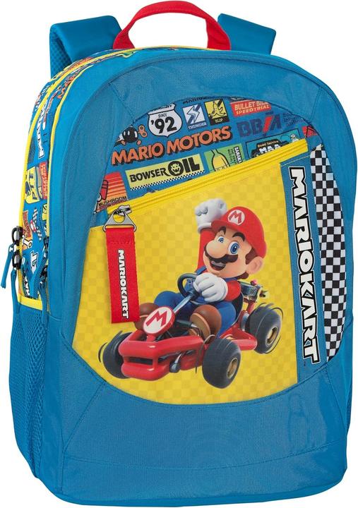 Actual product image Official Mario Kart School Backpack with Removable Trolley and Interchangeable Wheels