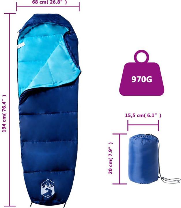Produktbild vidaXL Mumienschlafsack (194 cm)