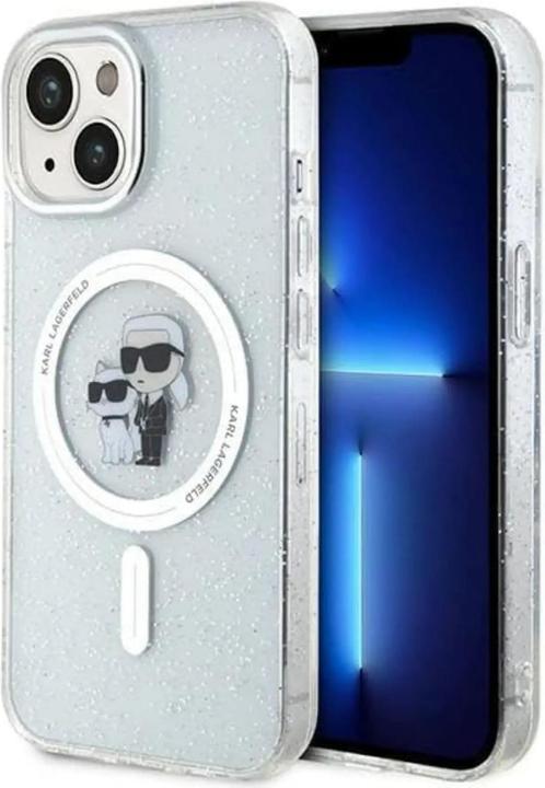 Immagine prodotto Karl Lagerfeld KLHMP15SHGKCNOT Custodia rigida trasparente per iPhone 15 6.1" Karl&Choupette Glitter MagSafe (Apple iPhone 13, Apple iPhone 14, Apple iPhone 15)