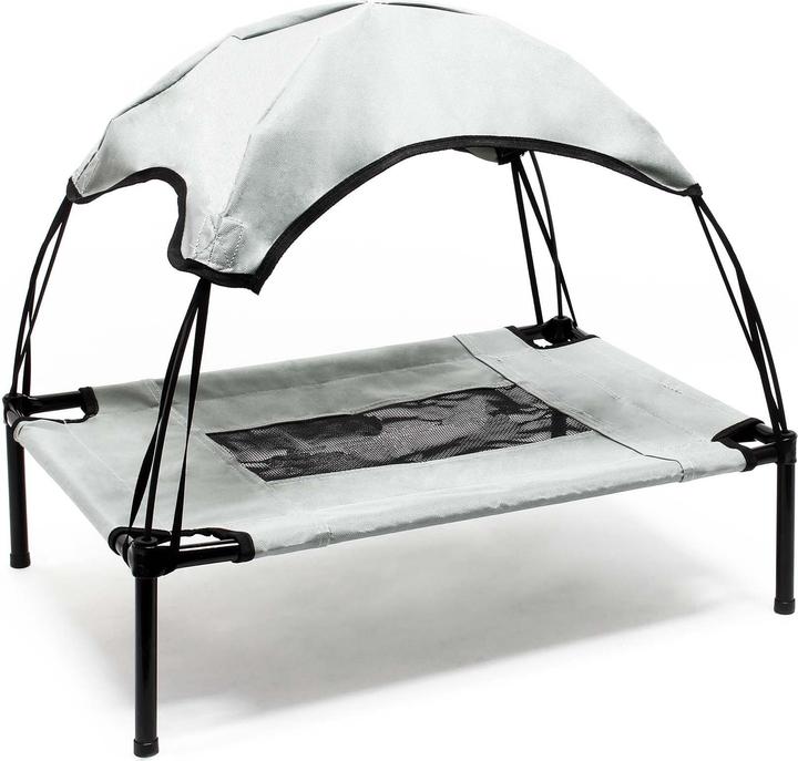 Actual product image Wiltec Portable Outdoor Relax Pet Bed Canopy Dog Bed M Grey (Dog)