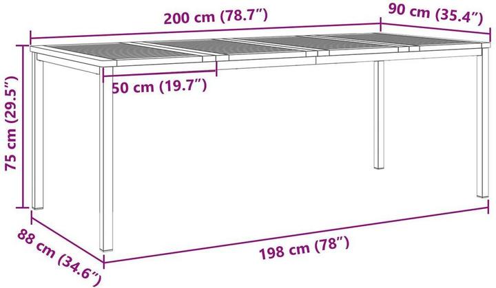 Produktbild vidaXL Esstisch (200 x 90 x 75 cm)