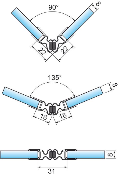 Produktbild Pauli+Sohn Magnetduschtürdichtung flexibel 90-180°