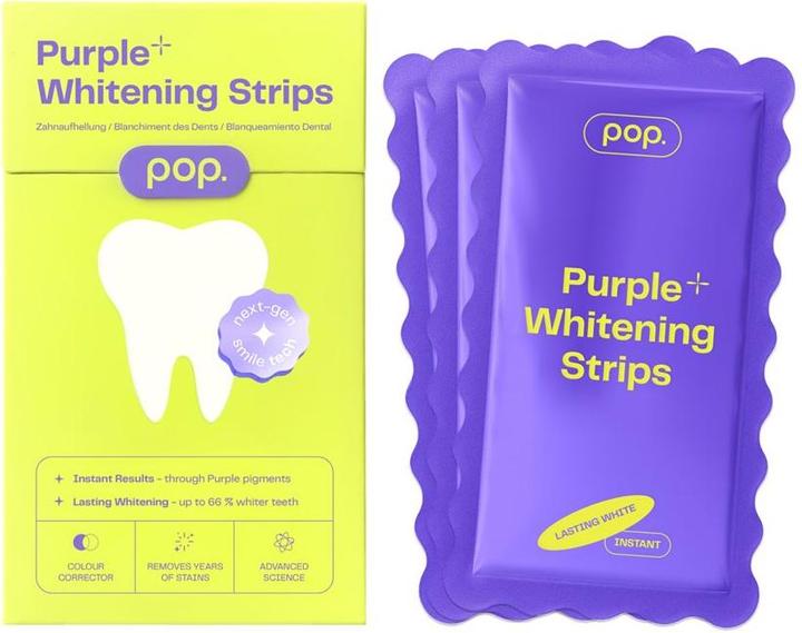 POP Purple Whitening Strips Box 7 (7 ml, Strisce sbiancanti)