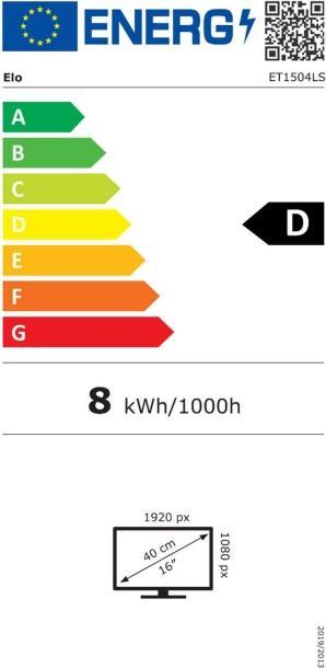 Label énergétique ēlo ET1504LS-2UWA-1-GY-NS-G 15.6IN (1920 x 1080 pixels, 15.60")