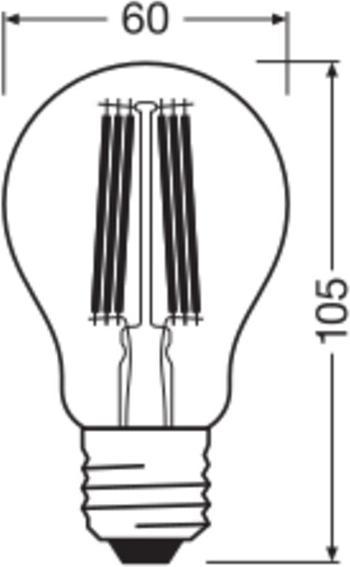 Actual product image Osram 4099854253706 LED EEK A - G E27 bulb shape 7.2 W 100 Warm white O x H 60 (E27, 1521 lm, 6x)