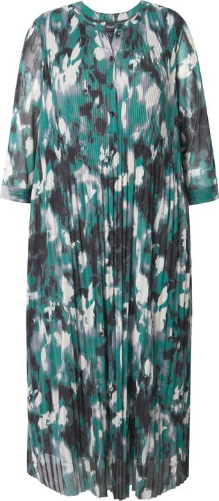 Image du produit Ulla Popken Robe maxi en mesh, plis fantaisie, décolleté rond et manches 3/4 (52)