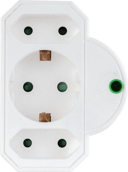 Image du produit REV Steckdosenadapter 3-fach mit Überspannungsschutz, weiss (CEE 7/3, CEE 7/16, 3 x)
