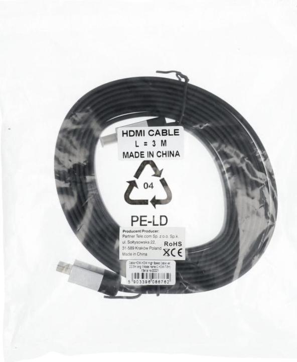 Image du produit OEM Cable Cable HDMI to HDMI 4K 60Hz High Speed with Ethernet ver. 2.0 3 m black (3 m)