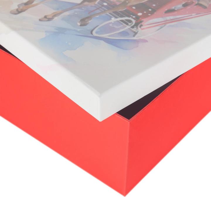 Image du produit Idena Boîte cadeau Noël Père Noël sur traîneau multicolore 36,2x11x29,5cm (1x)