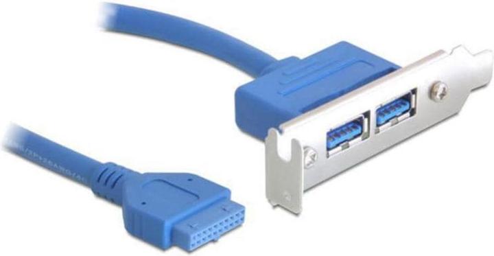 Produktbild Delock low profile Slotb. 2x USB 3.0 zu USB 3.0 19Pin Header (0.40 m, USB 3.2 Gen 1)
