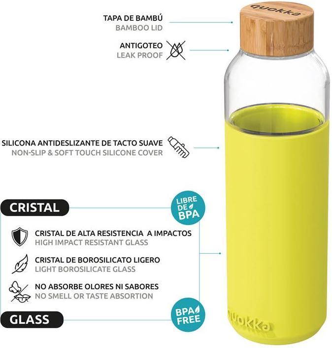 Actual product image Quokka Bottle with cap green 660 ml (0.66 l)