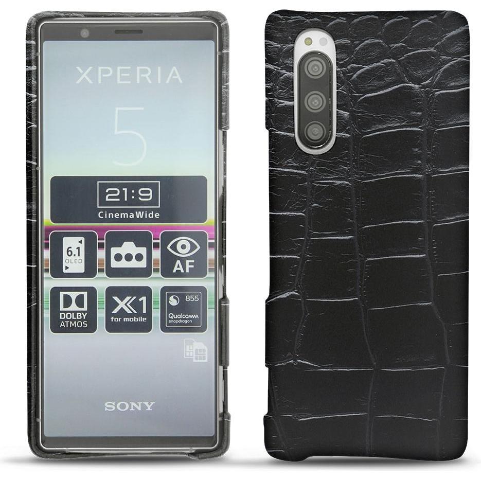 Noreve Lederschutzhülle (Sony Xperia 5), Smartphone Hülle, Schwarz