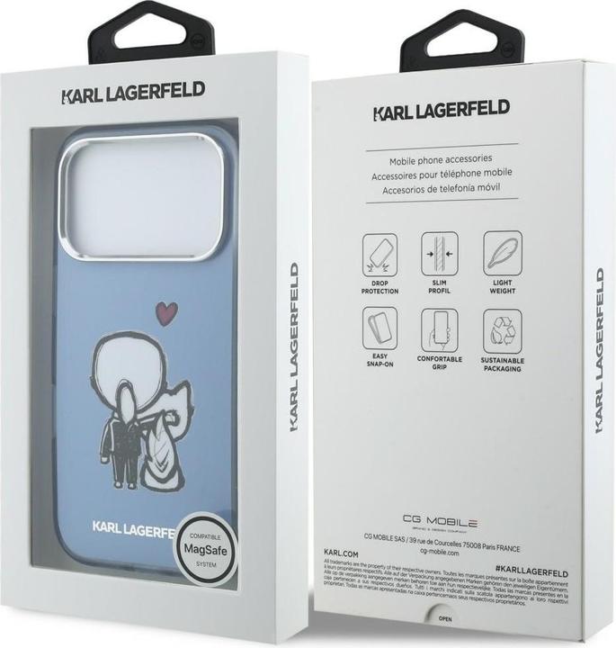 Actual product image Karl Lagerfeld Etui Karl & Choupette Back MagSafe do iPhone 17 Pro niebieski (Apple iPhone 17 Pro)
