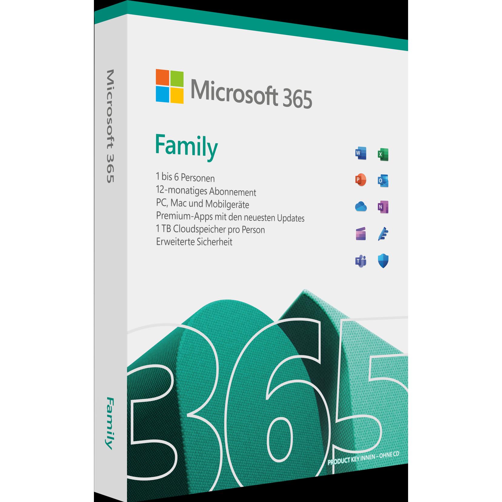 Microsoft 365 Family (Deutsch) für Android & iOS & Mac OS & Windows