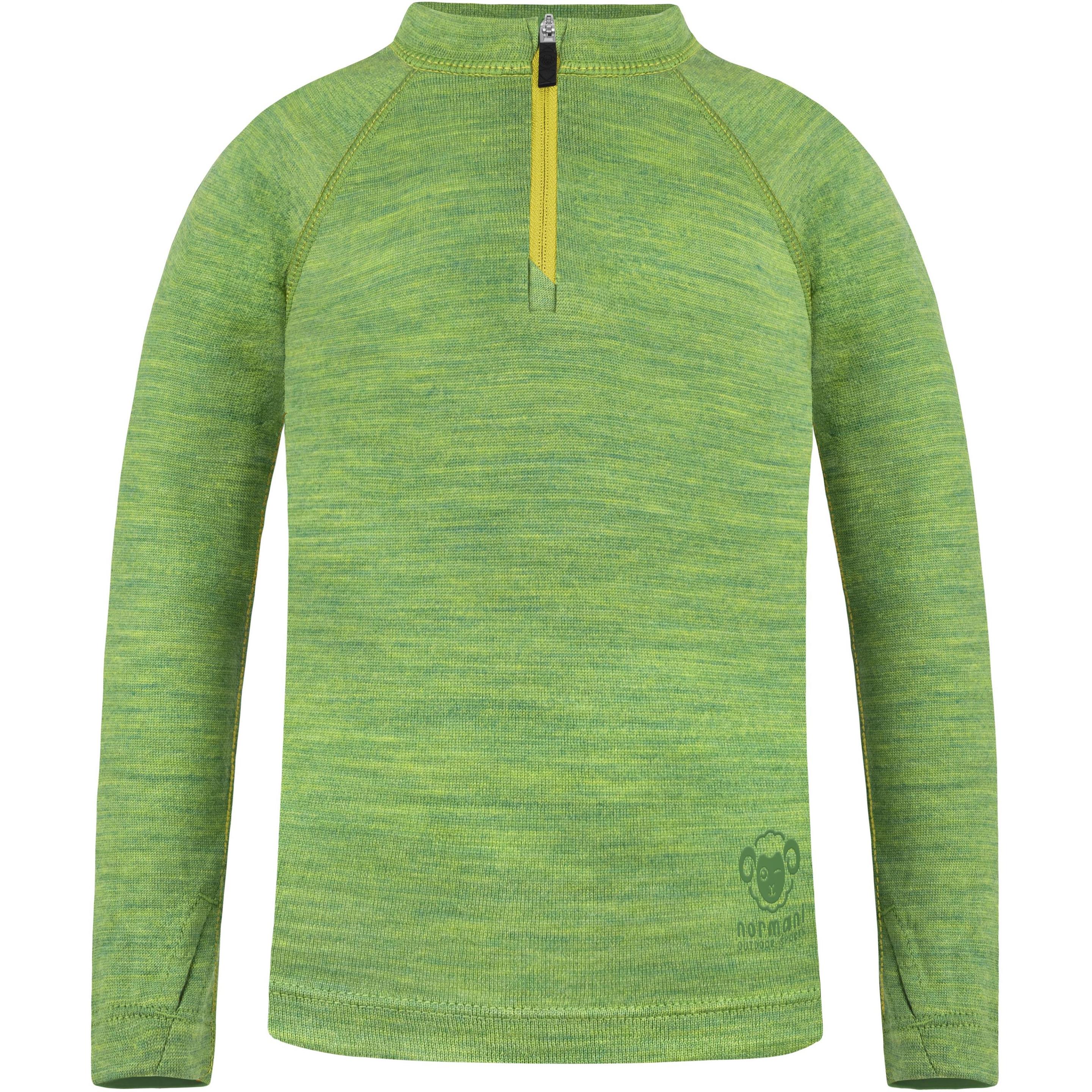 Normani, Herren, Funktionsshirt, Kinder Merino Langarm mit 1/4 Zipper „Nyapari“ - 9545 (98, 102, 104, 100 A), Grün, 104,...
