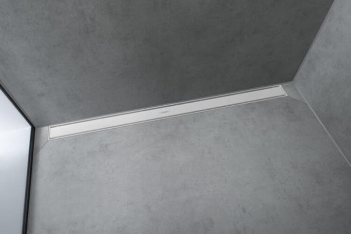Actual product image hansgrohe HG shower channel RainDrain Match m height-adjustable frame 900mm matt white (900 mm)