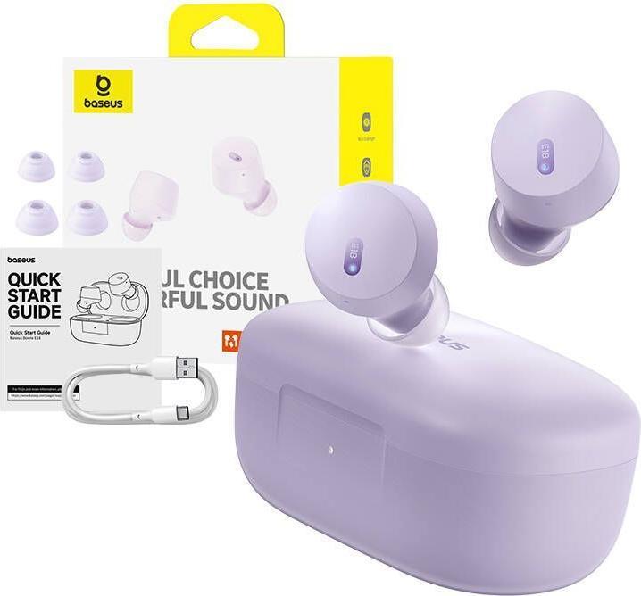 Immagine prodotto Baseus Cuffie Bowie E18 wireless TWS ENC IPX4 - viola (25 h, Senza fili)