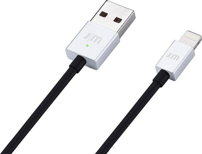 Actual product image Just Mobile Flat Lightning Cable LED Display Silver (1 m)