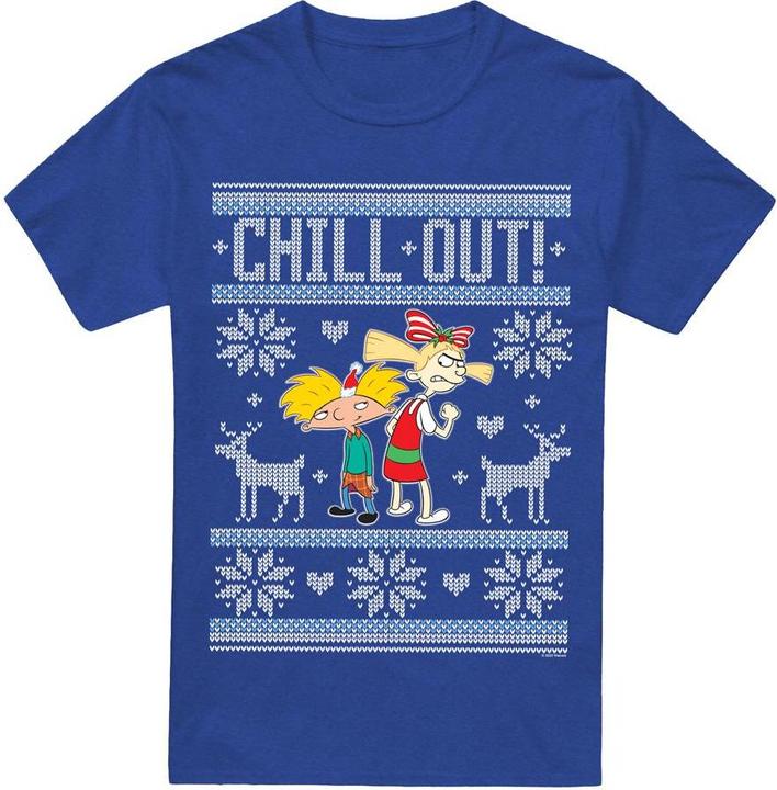 Immagine prodotto Hey Arnold! Chill Out Maglietta Arnold e Helga Maglione di Natale Adulto Unisex (S)