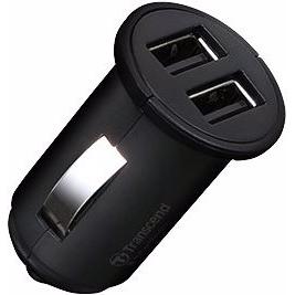 Transcend TS-DPL3 - Auto-Netzteil - 2.4 A - 2 Ausgabeanschlussstellen (2 x USB) (Eingebaute Anzeige), Dashcam, Schwarz