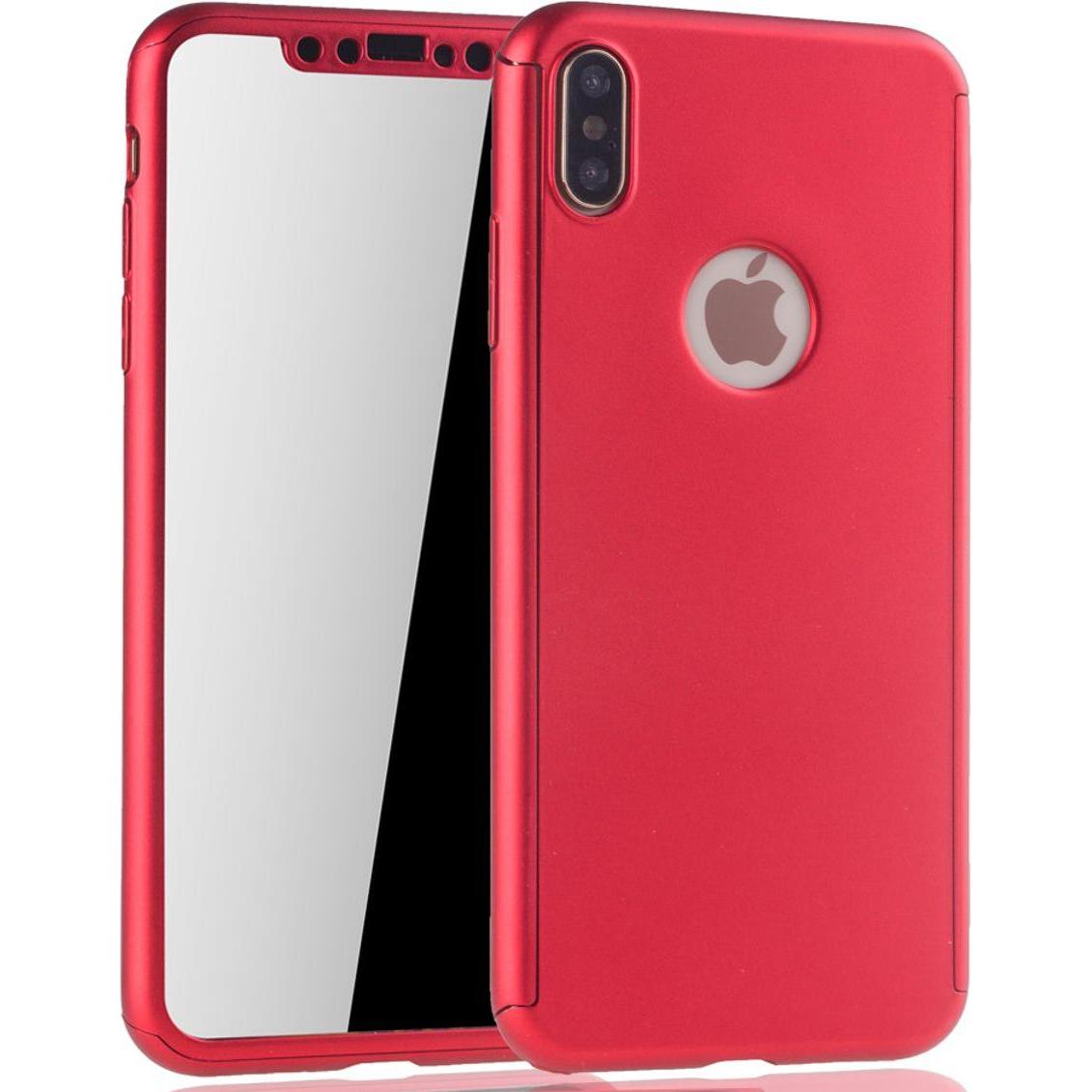 Thumbnail - König Design Hülle Handy Schutz für Apple iPhone XS Max Full Case Cover Displayschutz 360 Rot (Apple iPhone XS Max), Sma...