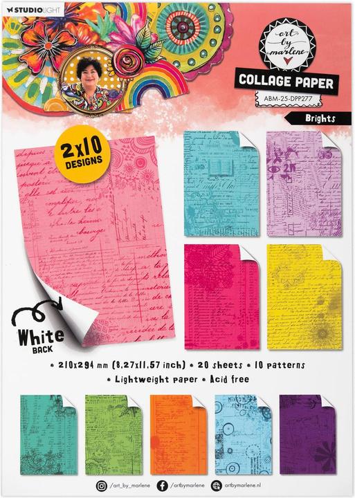 Immagine prodotto art by marlene ABM Collage Paper "Brights" 20 Foglie (20 x)