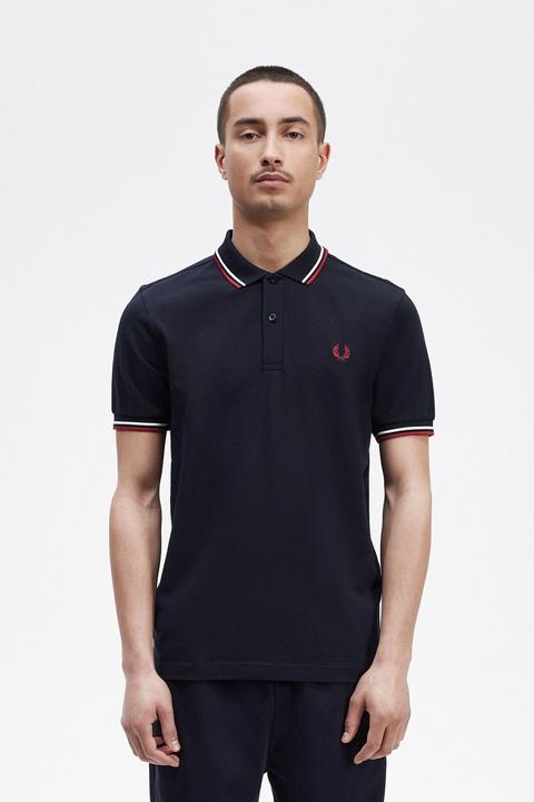 Produktbild Fred Perry Twin Tipped Polo Shirt Short Sleeve Navy (S)