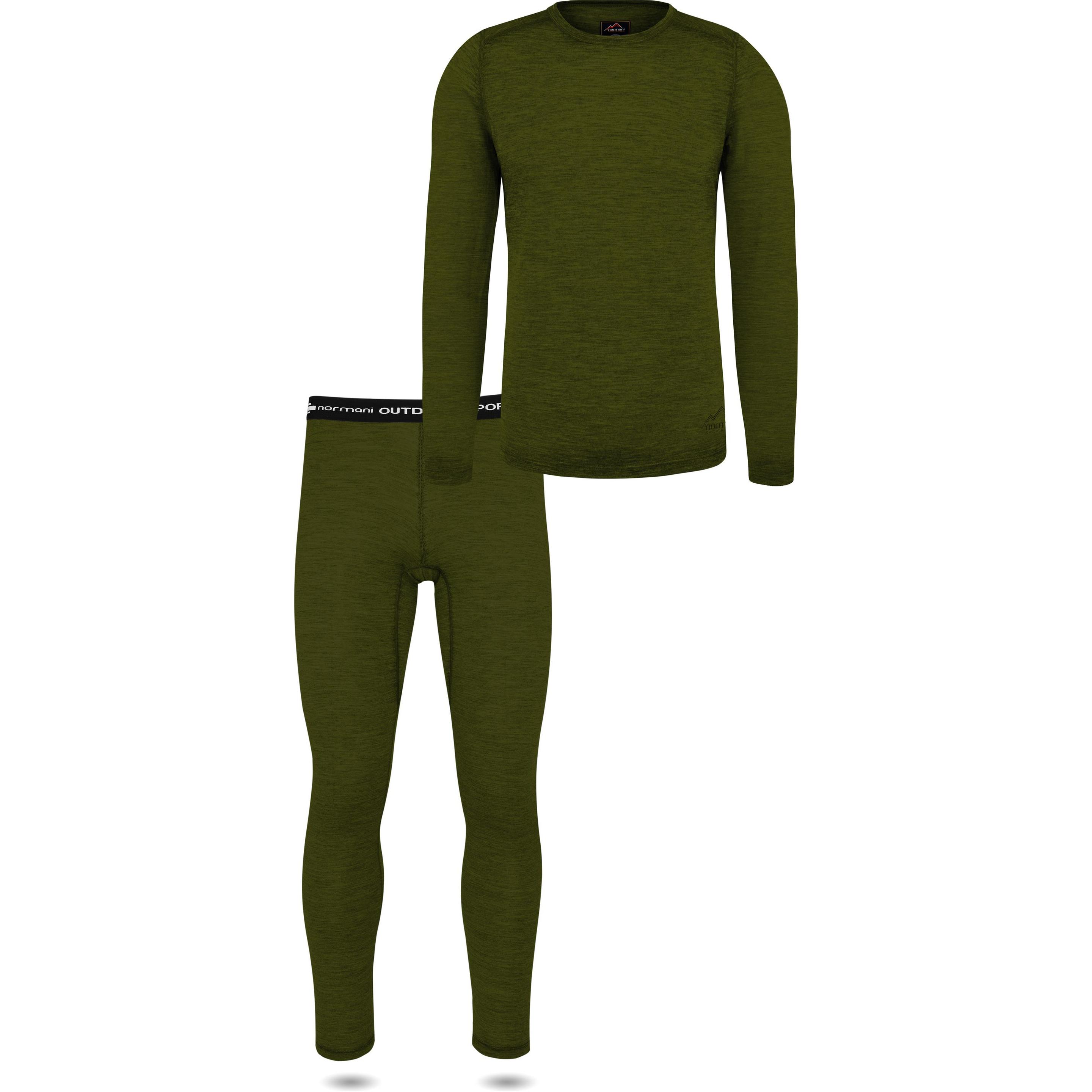 Normani, Herren, Funktionsshirt, Herren Merino Unterwäsche-Set Melbourne/Sydney - 9127 (5XL), Grün, 5XL