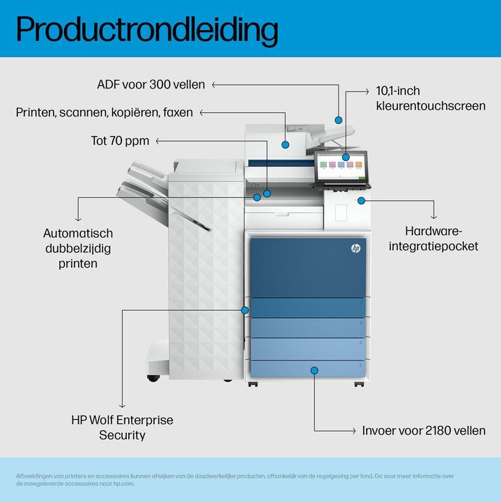 Produktbild HP LaserJet Ent Flow MFP 8601z+ Printer (Laser, Schwarz-Weiss)