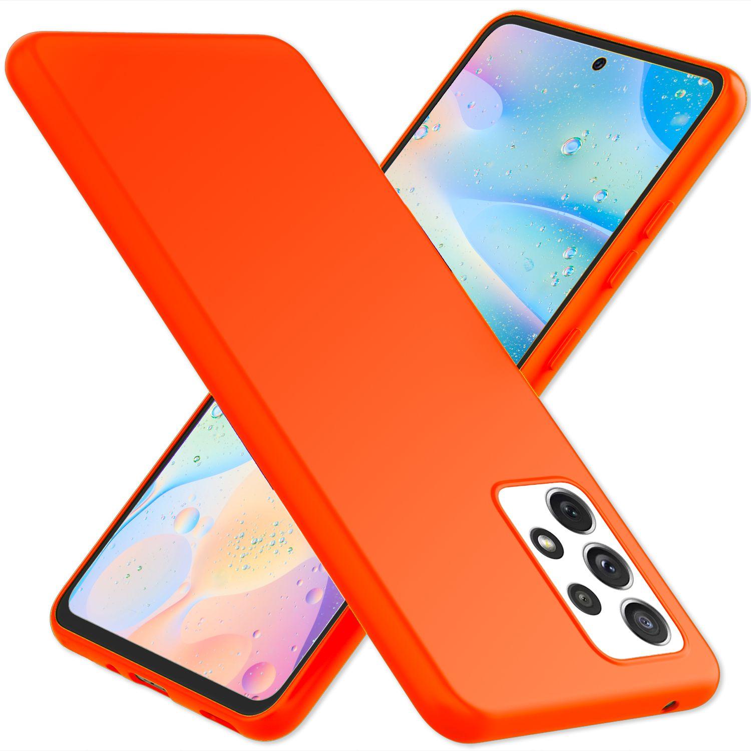 Nalia Neon Silikon Hülle (Samsung Galaxy A33), Smartphone Hülle, Orange