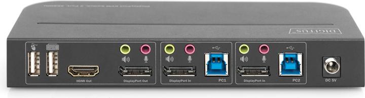 Produktbild Digitus KVM-Switch, 2-Port, 4K60Hz, 2 x DP in, 1 x DP/HDMI out