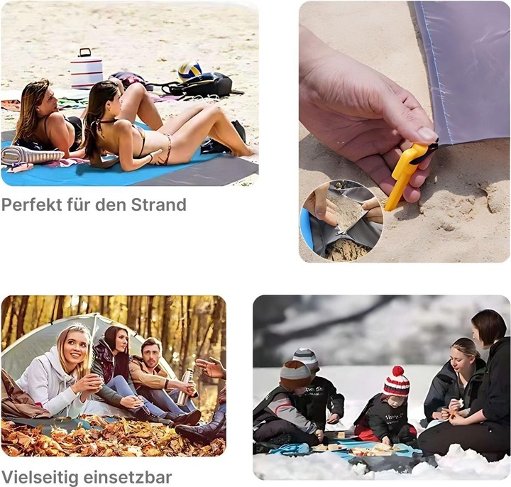 Immagine prodotto Hermex Telo da spiaggia Telo da spiaggia senza sabbia Tappetino da spiaggia Coperta da picnic Telo da