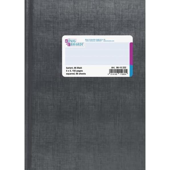Thumbnail - König & Ebhardt, Kopierpapier, Geschäftsbuch DIN A5 kariert anthrazit 96 Bl. (80 g/m², 96 x, A5)