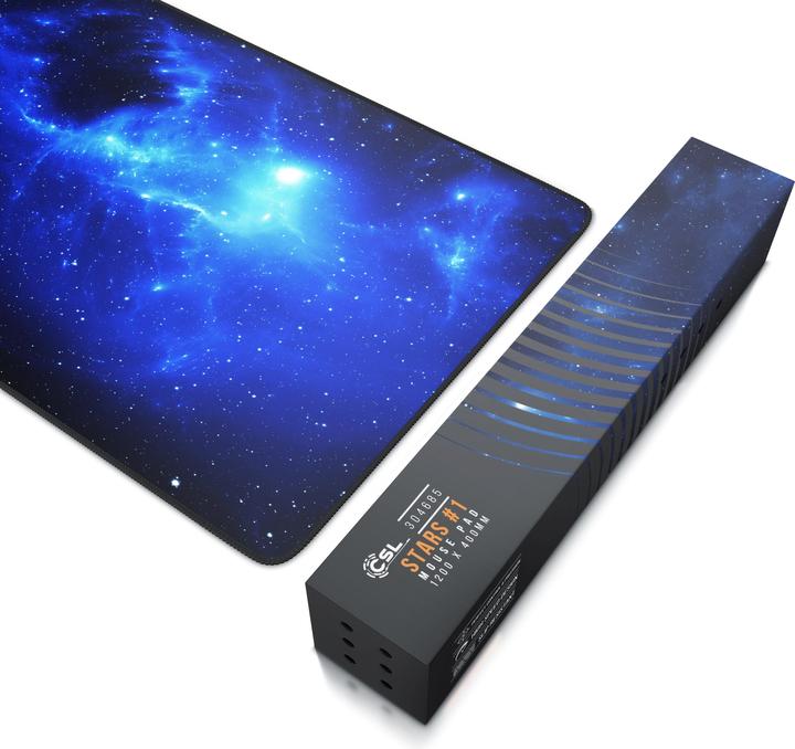 Produktbild CSL Gaming Mauspad, extra gross, 1200 x 400 x 3 mm Mausmatte XXXL, Rutschfest, Space (3XL)