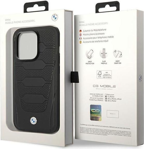 Produktbild BMW Etui BMHMP14L22RPSK iPhone 14 Pro 6,1" czarny/black Leather Seats Pattern MagSafe (Apple iPhone 14 Pro)