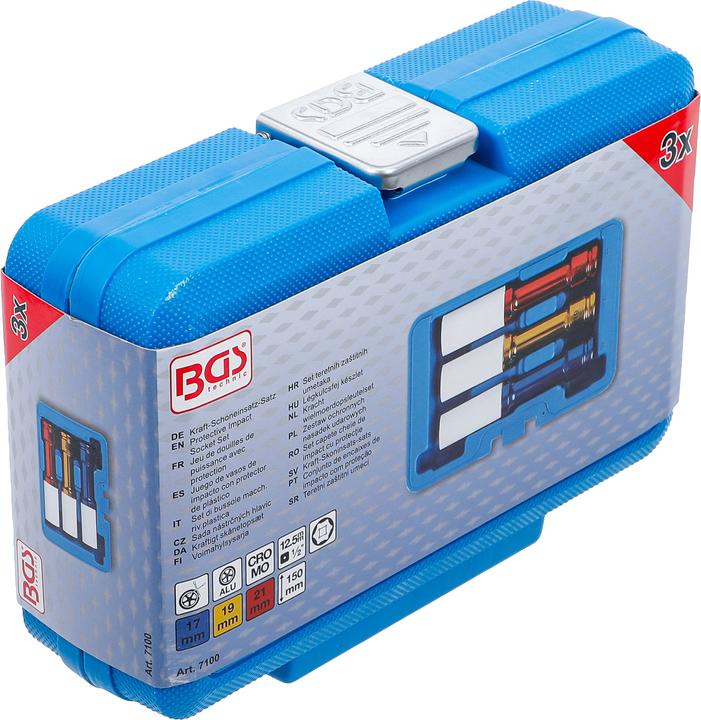 Produktbild BGS Kraft-Schoneinsatz-Satz 12,5 mm (1/2") 150 mm tief SW 17 / 19 / 21 mm 3-tlg. (12.5 mm)